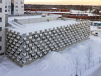 Trutec toteuttanut Oulun Lipporannan parkkihallin julkisivun rakenteet merialumiinista.