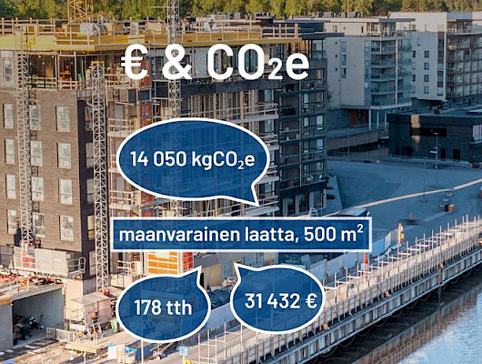 CO2-päästölaskenta-ominaisuudella rakenne-, materiaali- ja tuotevaihtoehtoja voidaan verrata jo hankkeen suunnitteluvaiheessa.