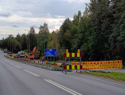 Liikennejärjestelyt Kuopion Pellesmäessä. Kuva: Ramudden Oy Ab