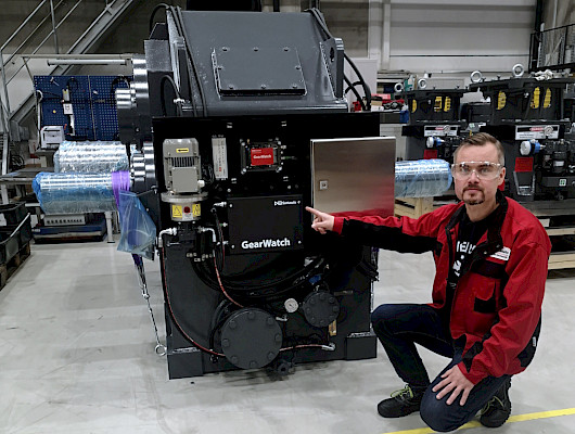 "It is often easy to carry out GearWatch installations at customers' premises, but for new or serviced gears that come off our production line, the installations are completed before they are shipped to the customer," says GearWatch Product Manager Mika Hirvonen.