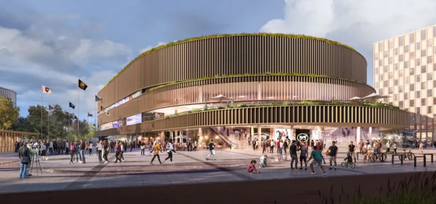Oulun elämysareena ulkoa, havainnekuva.