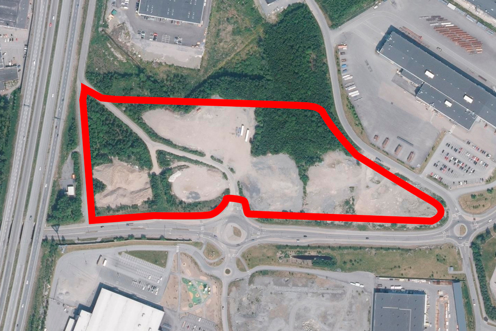 Lahdesjärven 6,8 hehtaarin rakentamaton alue aiotaan muuttaa kaupan alan toimijoille sopivaksi. Kuva, Oskari-karttapalvelu