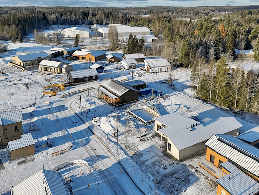 Kuvassa lentokuvaa Saikan asuinalueelta. Kuvaaja: Kuvauspalvelu Salopino Oy.