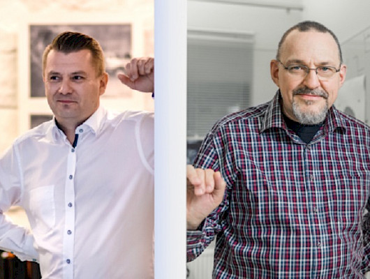 Vuoden 2020 teknologiajohtajiksi valittiin Sandvikin Jani Vilenius ja Genelecin Aki Mäkivirta  