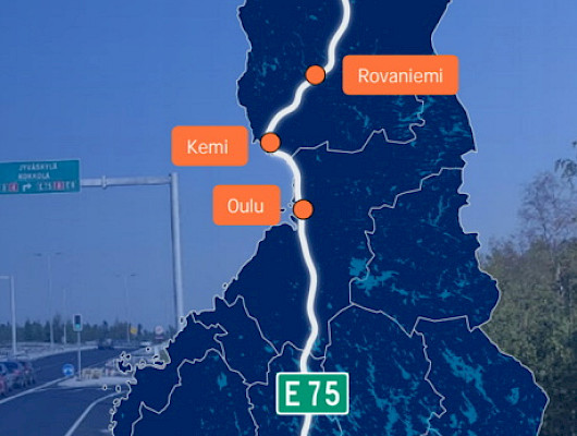 Valtatie 4 eli Nelostie vie Helsingistä Lahden, Jyväskylän, Oulun ja Rovaniemen kautta Utsjoelle. Kuva: WSP Finland