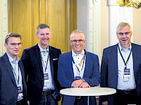 Timo Pirinen (Elomatic), Janne Poranen (Spinnova), Juha Salmela (Spinnova) ja Patrik Rautaheimo (Elomatic). Kuva: Tero Takalo-Eskola. 